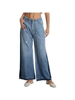 Women's Mid Rise Wide Leg Jeans Casual Baggy Wide Leg Flared Jeans Trendy